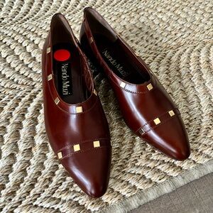 Nando Muzi Women's Cognac Brown Leather Shoe Size 6.5 NEW